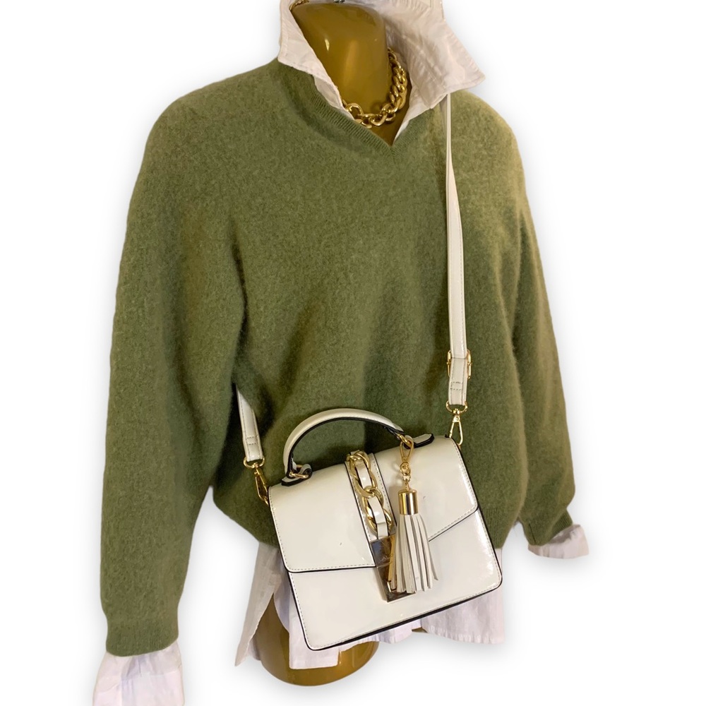 V-Neck Olive Green Women's Sweater